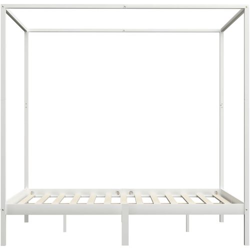 Okvir za krevet s baldahinom od borovine bijeli 180 x 200 cm slika 27