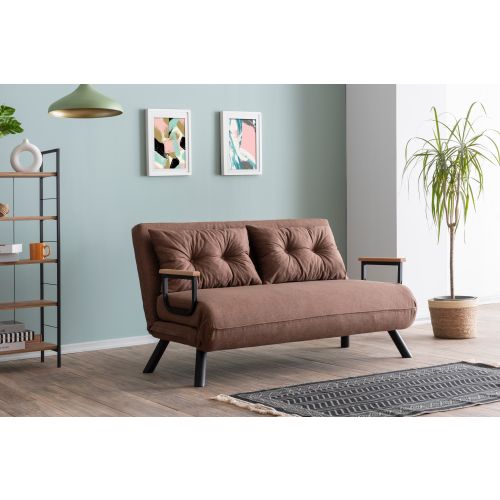 Atelier Del Sofa Sando 2-Seater - Svetlo braon dvosed na razvlačenje slika 2