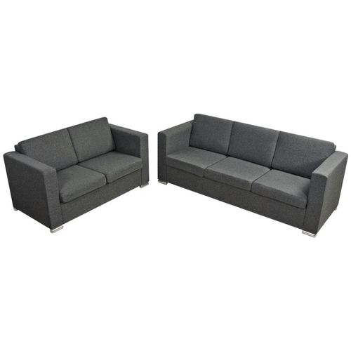 Dvodijelni set sofa od tkanina tamnosivi slika 26