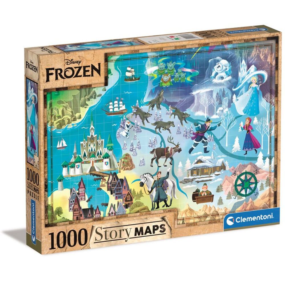 Clementoni Puzzle Story Maps FROZEN 1000kom slika 1