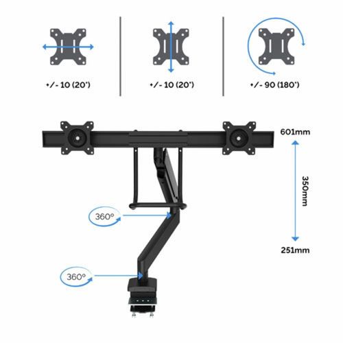 Nosač monitora Fellowes za 2 monitora Eppa Crossbar 9909201 jednostruki slika 5