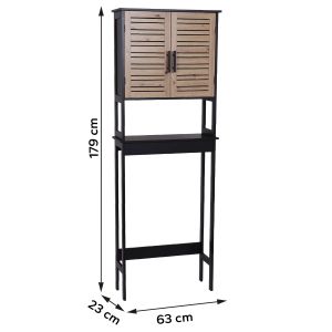 Tendance kupatilski ormarić sa 2 vrata i policom Bergen 63X23X179Cm Mdf Crno Wood 9904763