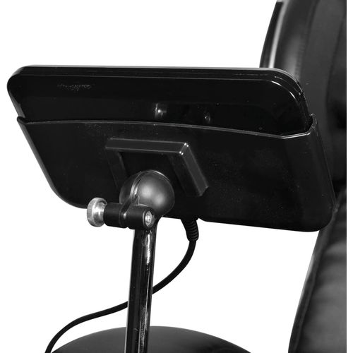Masažna fotelja od umjetne kože crna sa ekranom slika 60