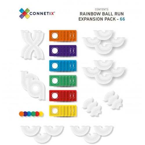 Connetix Magnetni konstruktor Ball Run Expansion Pack Rainbow 66 delova slika 7