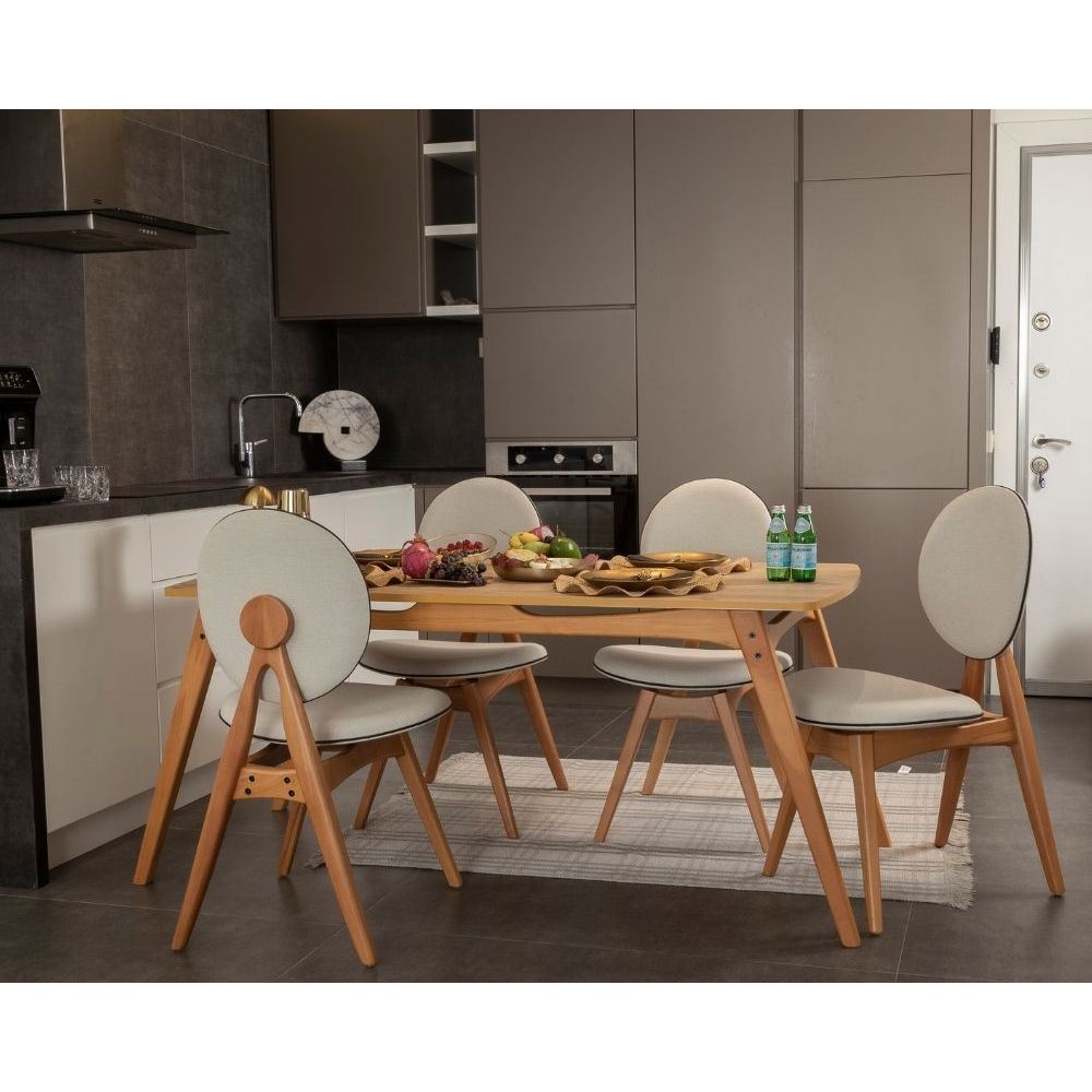 Set Stola i Stolica Touch (4S) OakBeige (5 Komada) slika 6