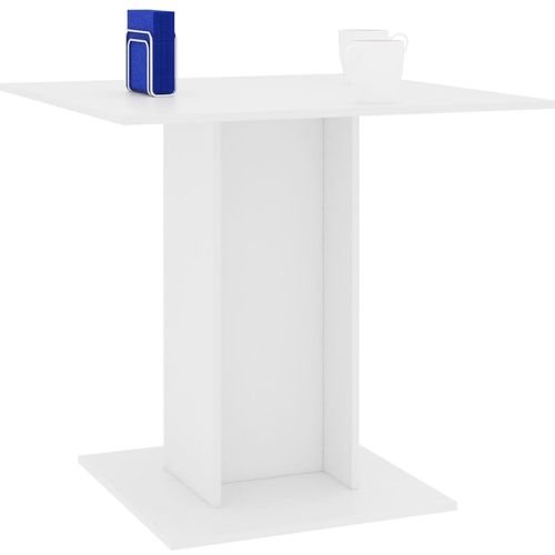 Blagovaonski stol bijeli 80 x 80 x 75 cm od iverice slika 3