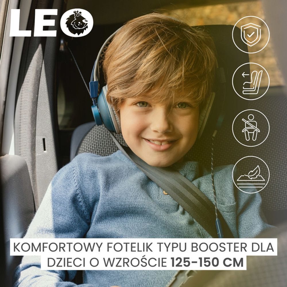 Leo sjedalica za djecu, siva (125-150cm) slika 6