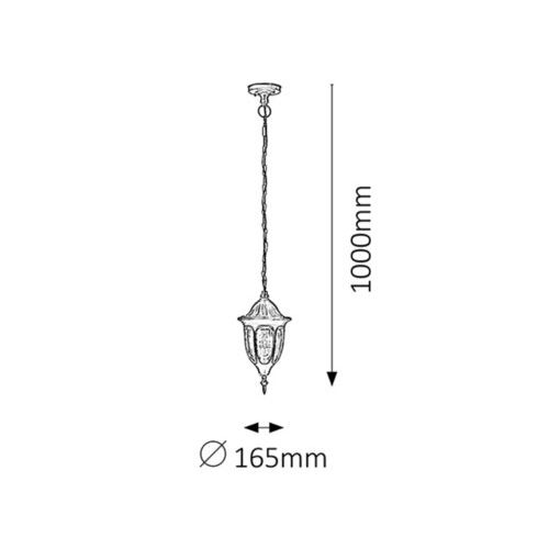 Rabalux Milano spoljna visilica E27 60W crna IP43 Spoljna rasveta slika 2