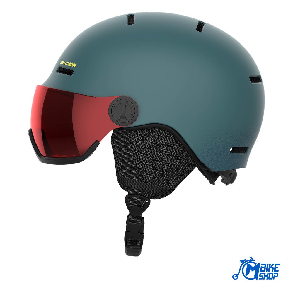 Salomon Dječija kaciga za skijanje Orka Visor, North Atlantic/Universal FLS RED slika 3