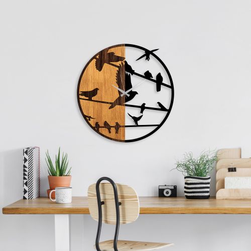 Wallity Ukrasni drveni zidni sat, Wooden Clock - 73 slika 2