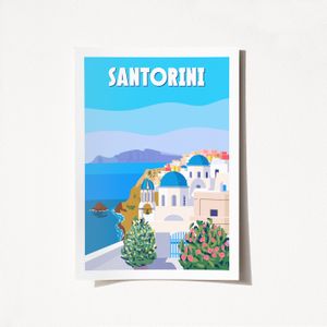 Wallity Poster A3, Santorini - 2007