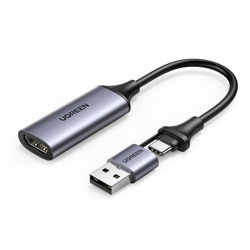 Video capture card UGREEN, USB-C + A na HDMI, crna [ USB3.0 A/F to A/F Adapter Aluminum Case ] slika 1