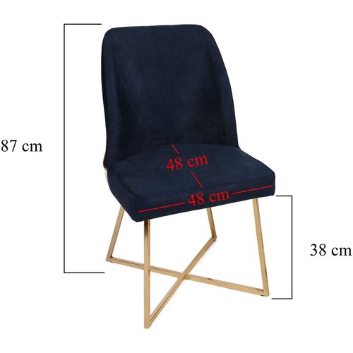 Woody Fashion Set stolica (2 komada), Zlato Tamno plava, Madrid 138 slika 9