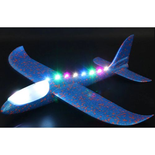 Avion od stiropora 48x47cm s LED diodama plavi slika 2