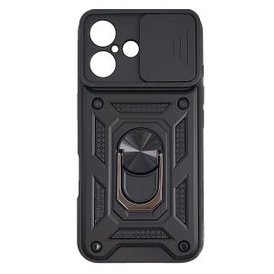 MM TPU IPHONE 16 - ANTI-SHOCK WITH RING crna