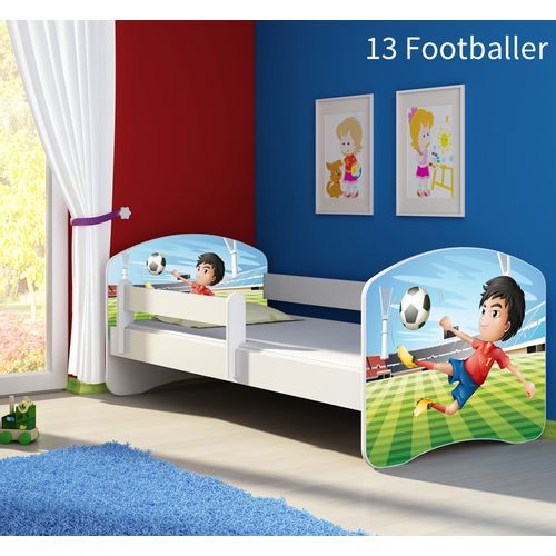 Dječji krevet ACMA s motivom, bočna bijela 180x80 cm - 13 Footballer slika 1