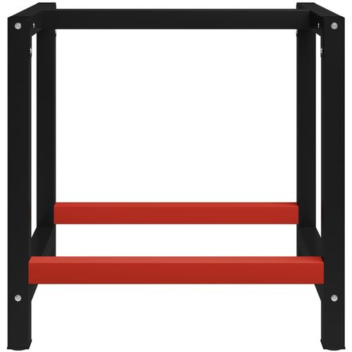 Okvir za radni stol metalni 80 x 57 x 79 cm crno-crveni slika 28