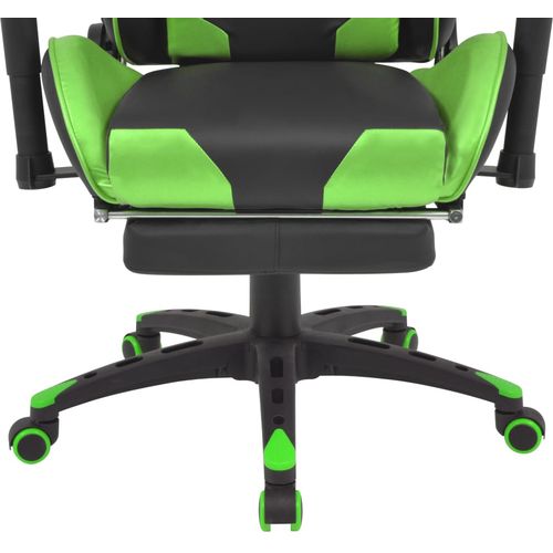 Podesiva igraća uredska stolica s osloncem za noge zelena slika 49