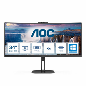 Monitor AOC 34" CU34V5CW,  VA, HDMI, DP, WCAM, USB-C CU34V5CW