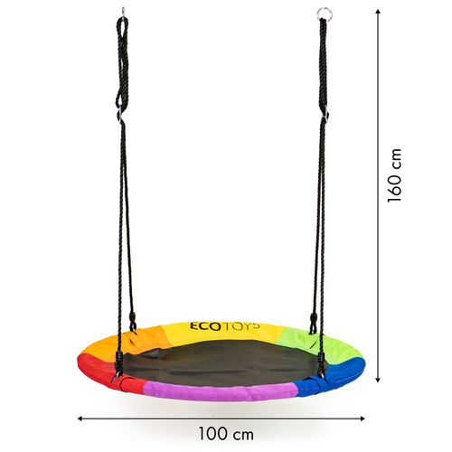 EcoToys dječja ljuljačka gnijezdo roda 100cm šarena slika 5