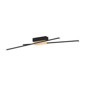 Eglo stropna/zidna LED lampa 'PANAGRIA' - 2x13W, 3120lm, dimabilna, crna/drvo/bijela