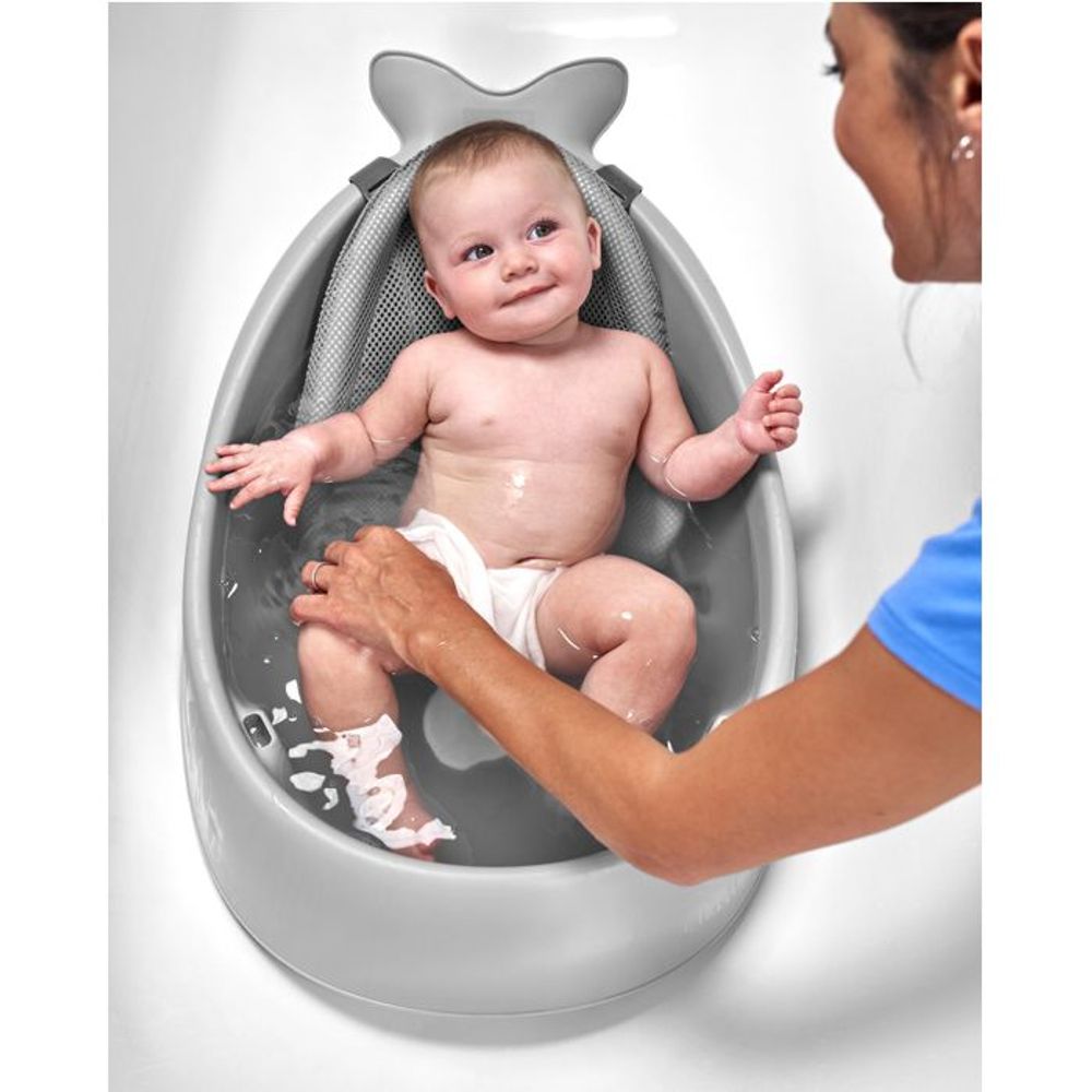 Skip Hop Kadica sa podlogom za kupanje bebe Delfin, Siva slika 8