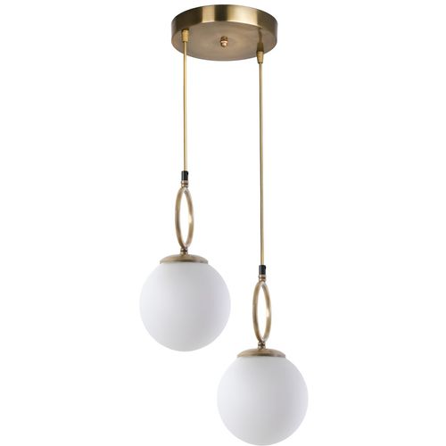 Morino 2 Li Tepsili Beyaz Camlı Eskitme Sarkıt White Chandelier slika 1