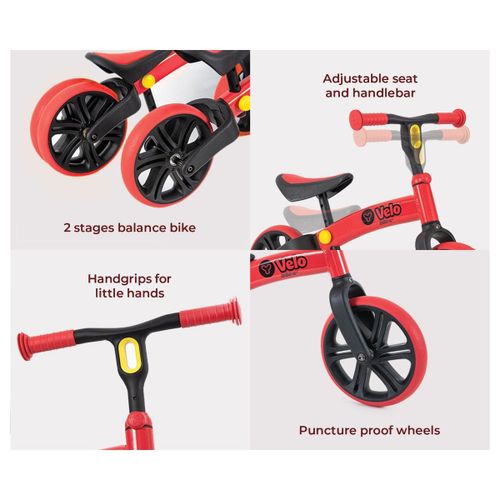 Yvolution Velo Junior Balans Bicikl Crveni slika 2