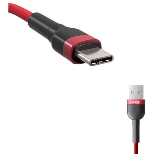 MS CABLE USB-A 2.0 -> USB-C, 1m, crveni slika 1