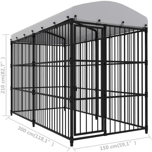 Vanjski kavez za pse s krovom 300 x 150 x 210 cm slika 19