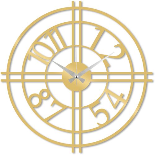 Wallity Ukrasni metalni zidni sat, Metal Wall Clock 33 - Gold slika 2