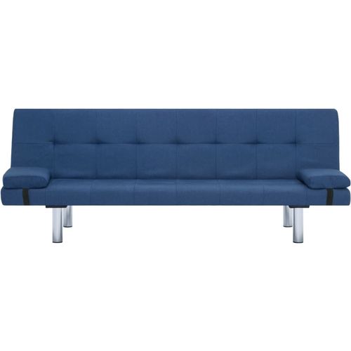 Kauč na razvlačenje od poliestera s 2 jastuka plavi slika 26