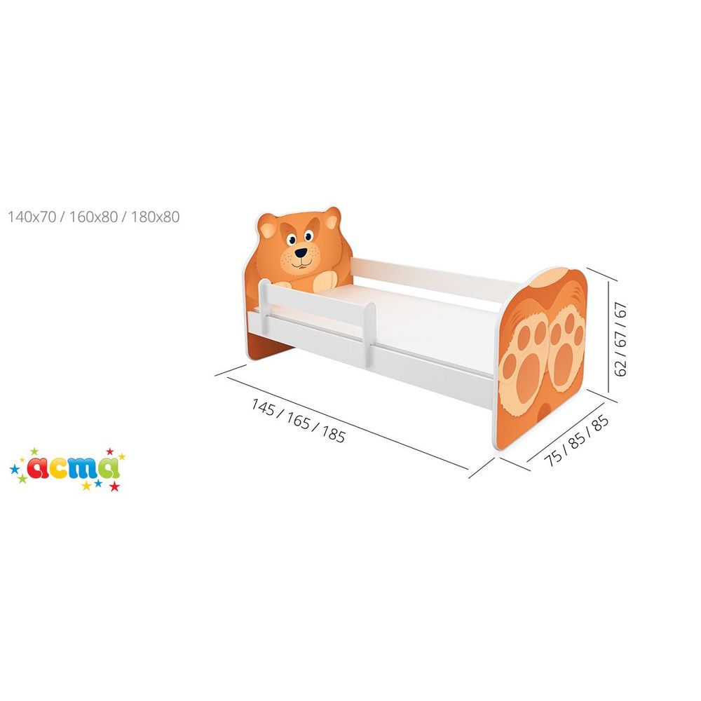 ACMA Dječiji krevet sa ladicom Acma VII Animals - 180x80cm - Dezen 02 slika 3