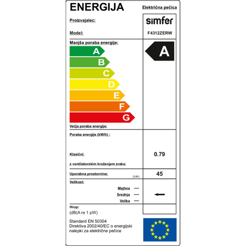 Simfer samostojeći kombinirani štednjak 4312 ZERW slika 2