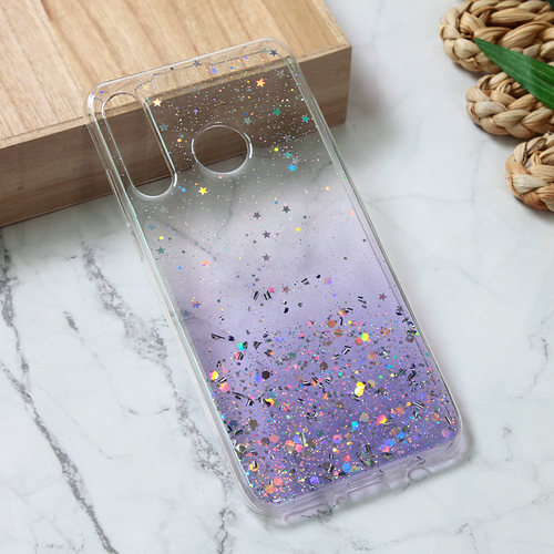 Torbica Silikonska Glitter za Huawei P30 Lite ljubicasta slika 1