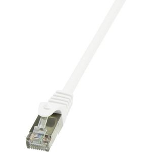 LogiLink CP2061S RJ45 mrežni kabel, Patch kabel cat 6 F/UTP 3.00 m bijela sa zaštitom za nosić 1 St.