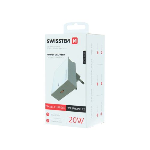 SWISSTEN punjač za AC220, 1xUSB-C, 3A, 20W, iPhone, bijeli slika 2