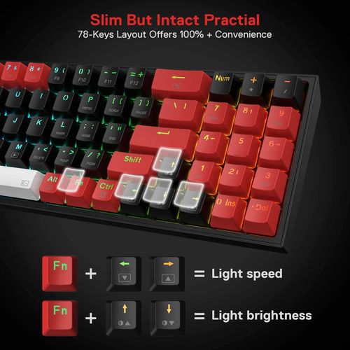 KEYBOARD - REDRAGON POLLUX K628RGB PRO WIRED/WIRELESS/BT MECHANICAL RED SWITCH slika 6