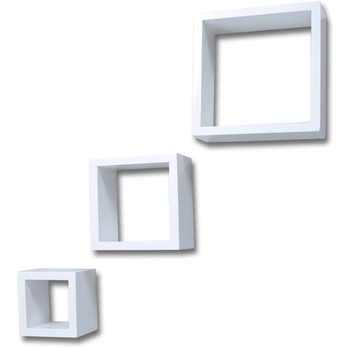 Set od 3 zidne bijele police u obliku pravokutnika slika 34