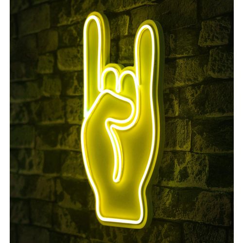 Wallity Ukrasna plastična LED rasvjeta, Rock N Roll Sign - Yellow slika 8
