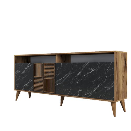 Woody Fashion Komoda, Milan - Walnut, Black Marble slika 6