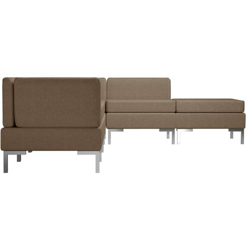 6-dijelni set sofa od tkanine smeđi slika 31