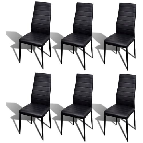 Komplet za ručak - Linijske stolice crne tanke 6 kom + stakleni stol slika 23
