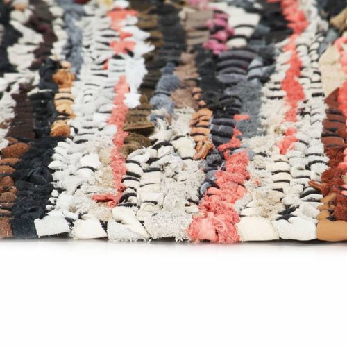 Ručno tkani tepih Chindi od kože 120 x 170 cm raznobojni slika 16
