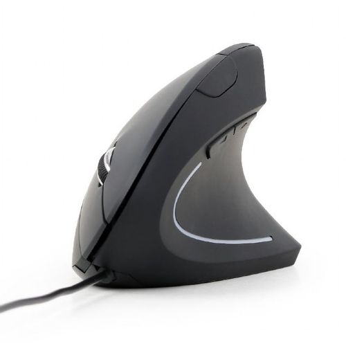 Gembird MUS-ERGO-01 Ergonomic Optical Mouse 1200-3200 DPI, 6 Buttons, USB, Black, Cable 1.35m slika 1