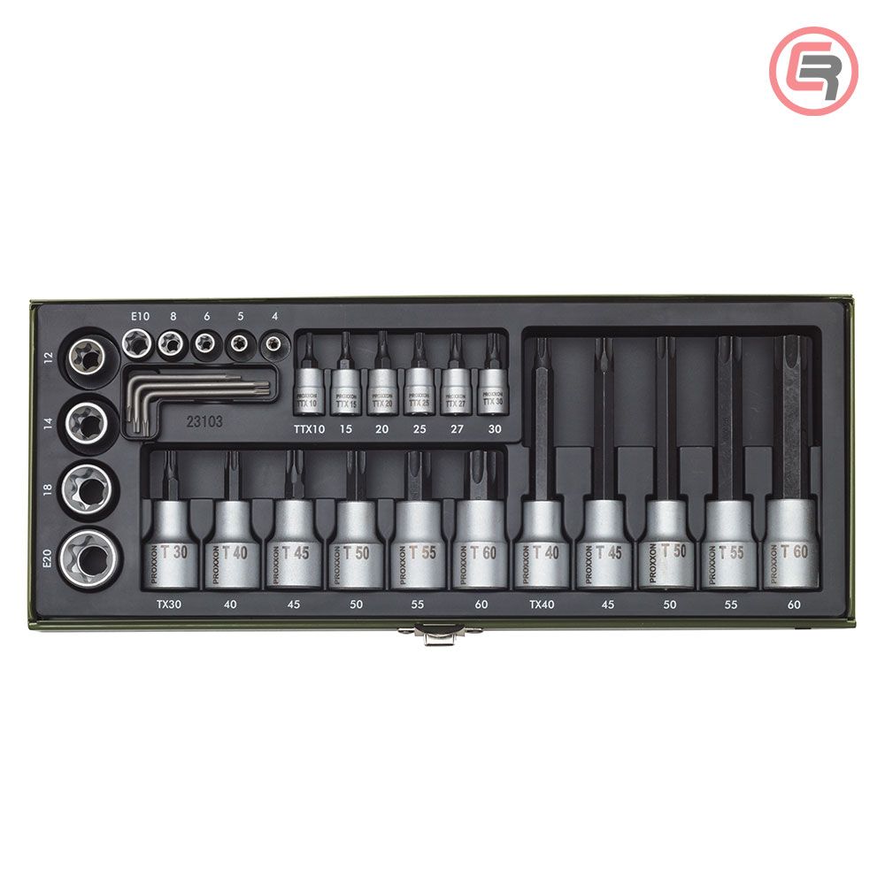 Proxxon Garnitura Nasadnih Torx Ključeva 1/4''+1/2'' TX10-TX60 / 29 dijelna - 23103 slika 1