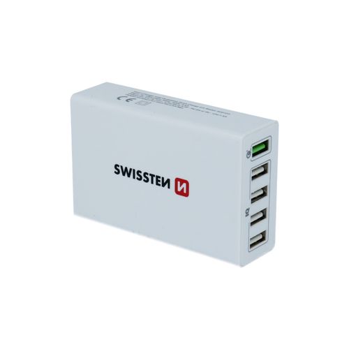 SWISSTEN punjač za AC220, 5xUSB, 50W, brzo punjenje, SMART IC, bijeli EOL slika 3