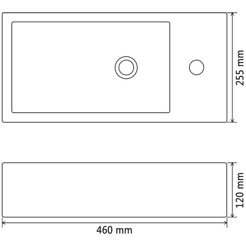 Umivaonik s Otvorom za Slavinu Keramički Bijeli 46x25,5x12 cm slika 12