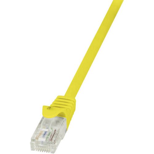 LogiLink CP2097U RJ45 mrežni kabel, Patch kabel cat 6 U/UTP 10.00 m žuta sa zaštitom za nosić 1 St. slika 3