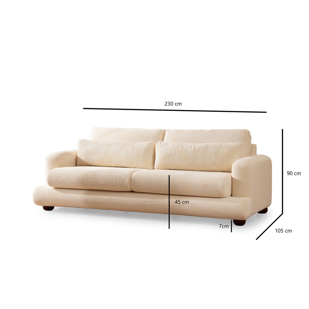 River - Bež Sofa za Tri Osobe slika 8